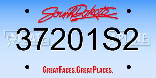 37201S2 South Dakota License Plate