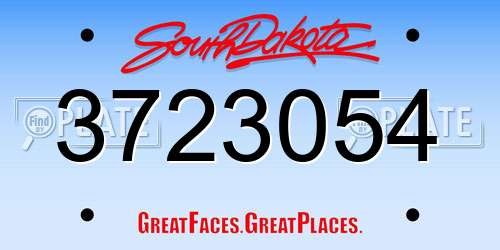 3723054 South Dakota License Plate