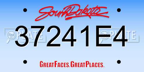 37241E4 South Dakota License Plate