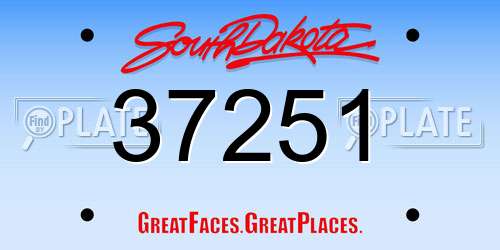 37251 South Dakota License Plate