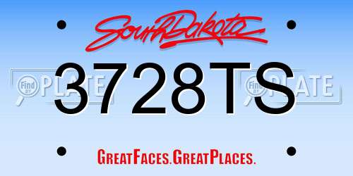 3728TS South Dakota License Plate