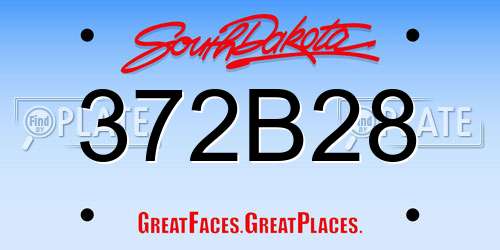 372B28 South Dakota License Plate