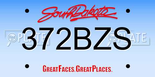 372BZS South Dakota License Plate