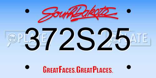 372S25 South Dakota License Plate