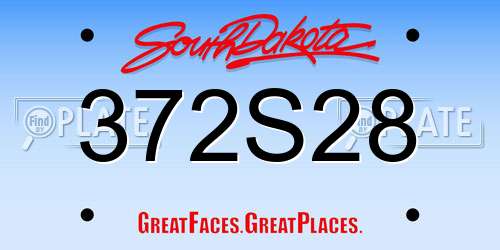 372S28 South Dakota License Plate
