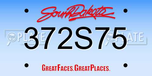 372S75 South Dakota License Plate