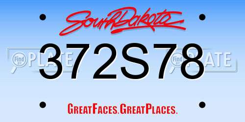 372S78 South Dakota License Plate