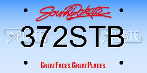 372STB South Dakota License Plate