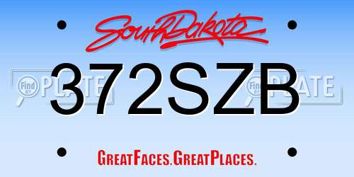 372SZB South Dakota License Plate