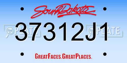 37312J1 South Dakota License Plate