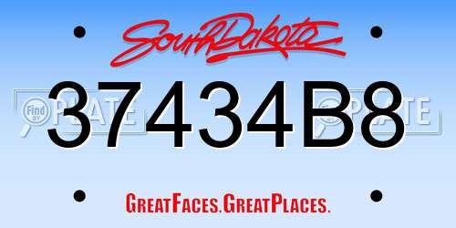 37434B8 South Dakota License Plate