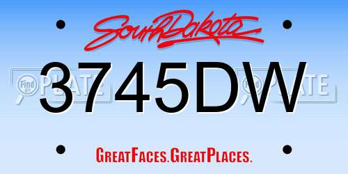 3745DW South Dakota License Plate