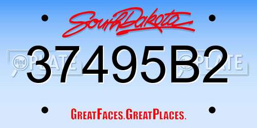 37495B2 South Dakota License Plate