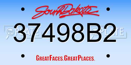 37498B2 South Dakota License Plate