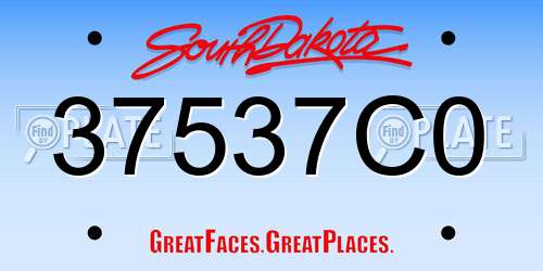 37537C0 South Dakota License Plate