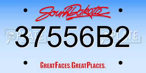 37556B2 South Dakota License Plate