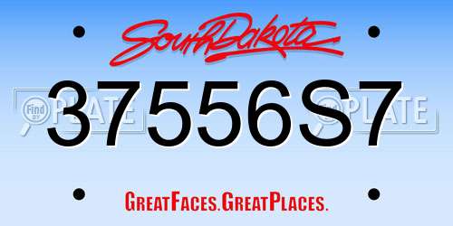 37556S7 South Dakota License Plate