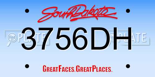 3756DH South Dakota License Plate