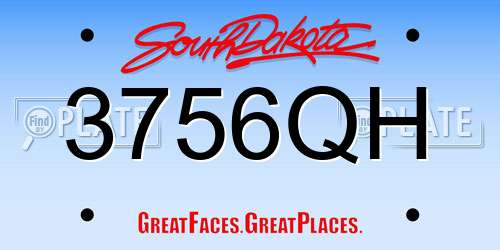 3756QH South Dakota License Plate