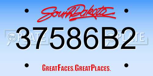 37586B2 South Dakota License Plate