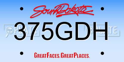 375GDH South Dakota License Plate
