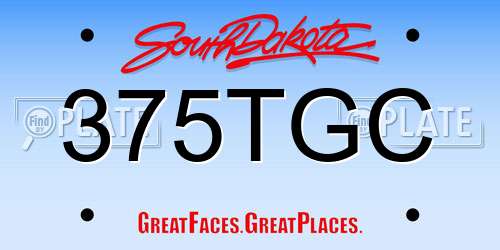 375TGC South Dakota License Plate