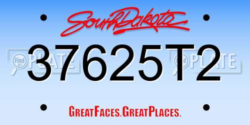 37625T2 South Dakota License Plate