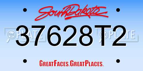 37628T2 South Dakota License Plate