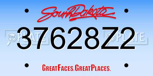 37628Z2 South Dakota License Plate