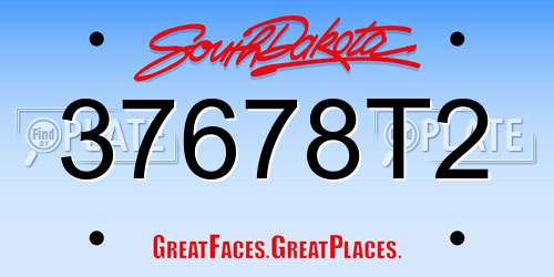 37678T2 South Dakota License Plate