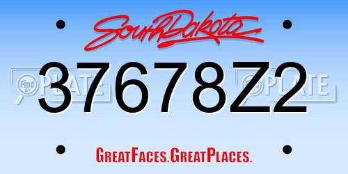 37678Z2 South Dakota License Plate