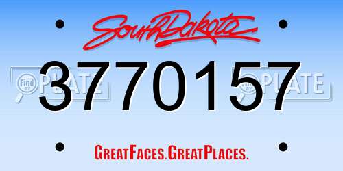 3770157 South Dakota License Plate