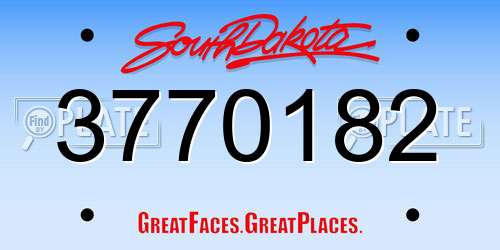 3770182 South Dakota License Plate