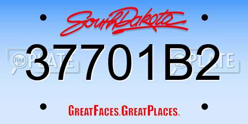 37701B2 South Dakota License Plate