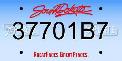 37701B7 South Dakota License Plate