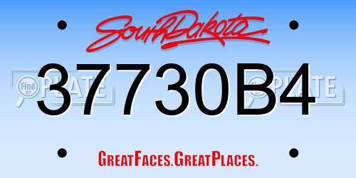 37730B4 South Dakota License Plate