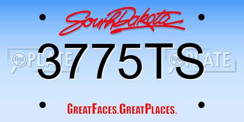 3775TS South Dakota License Plate