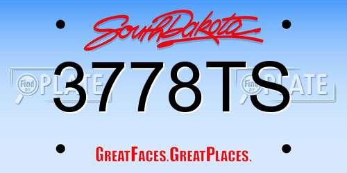 3778TS South Dakota License Plate
