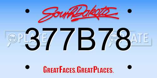 377B78 South Dakota License Plate