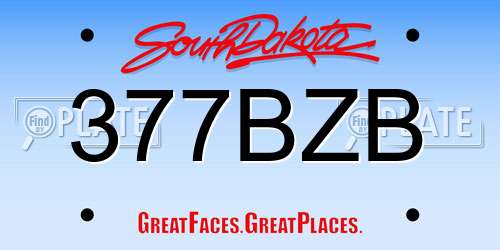 377BZB South Dakota License Plate