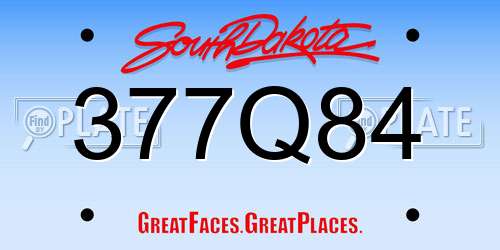 377Q84 South Dakota License Plate