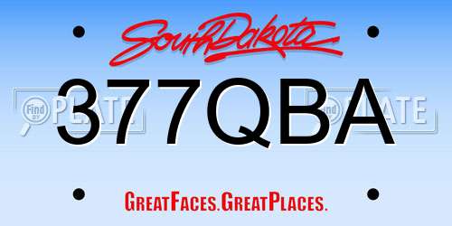 377QBA South Dakota License Plate