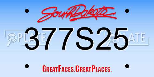 377S25 South Dakota License Plate