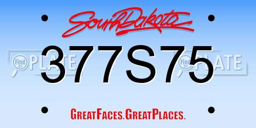377S75 South Dakota License Plate