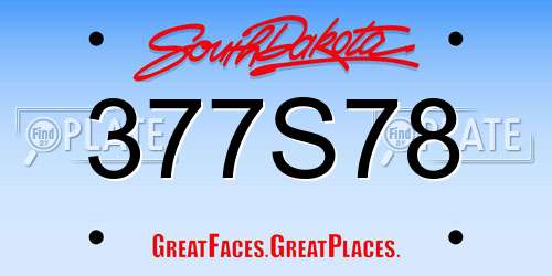 377S78 South Dakota License Plate