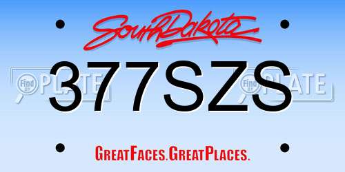 377SZS South Dakota License Plate