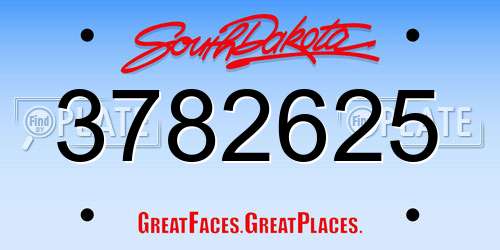3782625 South Dakota License Plate