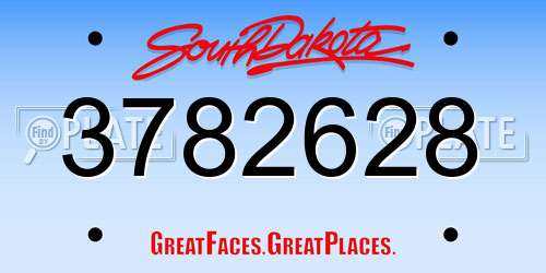 3782628 South Dakota License Plate