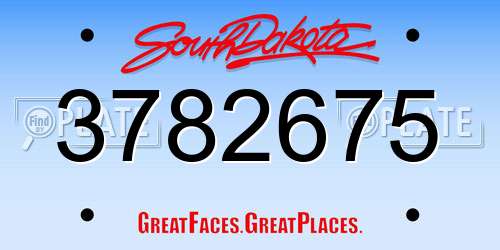 3782675 South Dakota License Plate