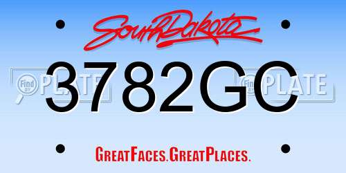 3782GC South Dakota License Plate